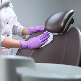 チェアー周りの消毒の徹底